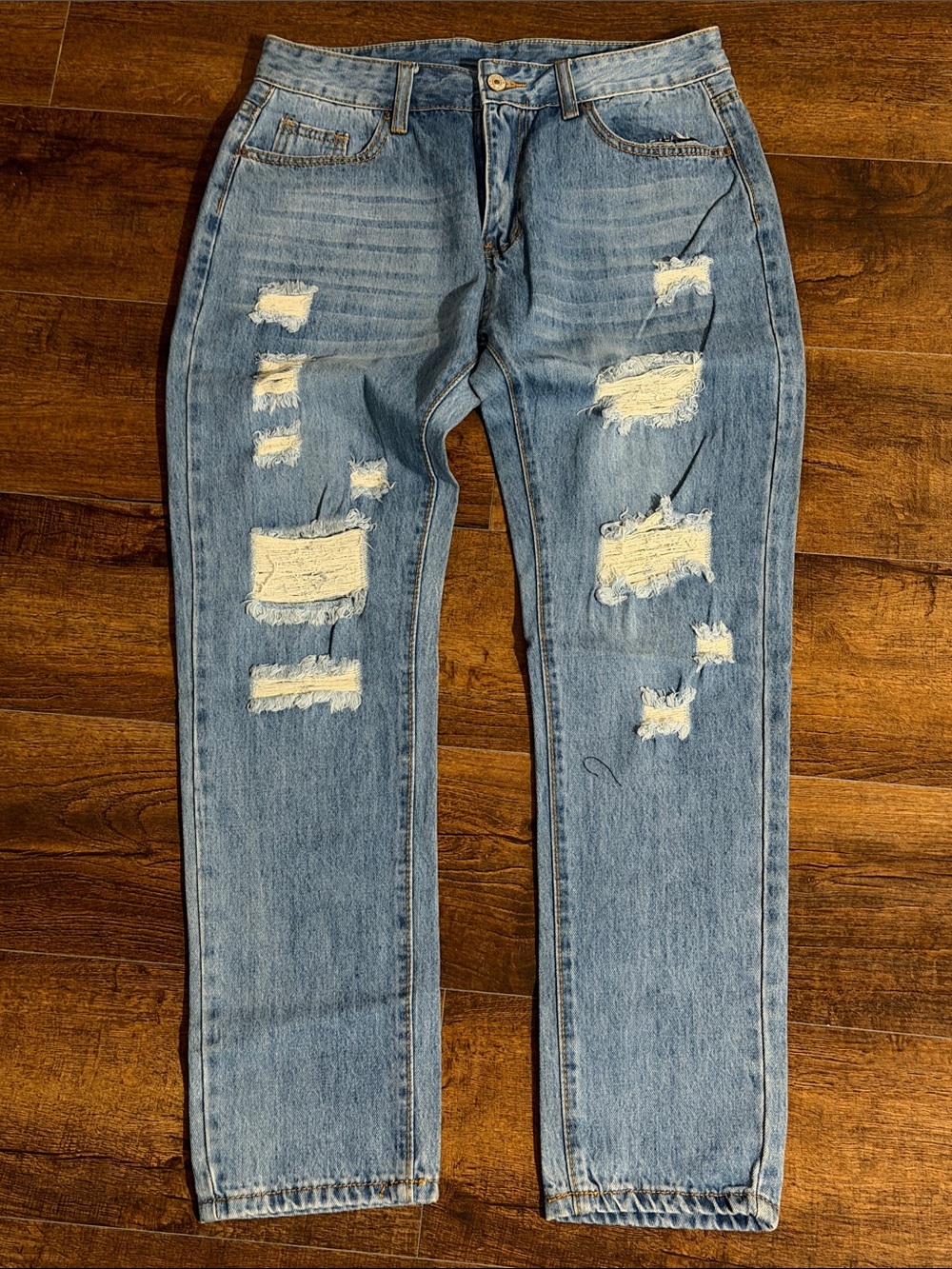 Women’s Light Blue Distressed Ripped Jeans